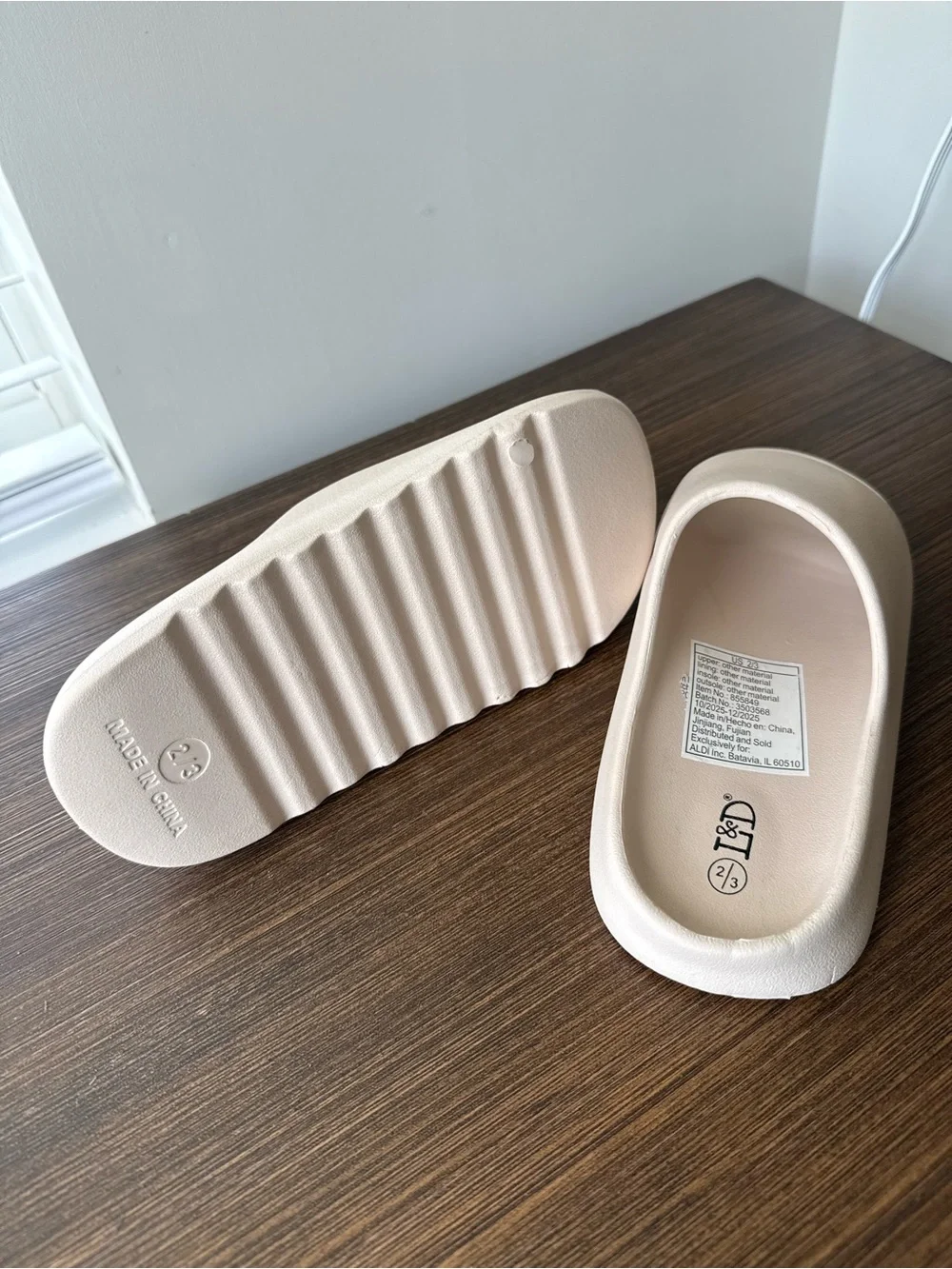 Kids Slide Slippers - Cream Open-Toe Comfort